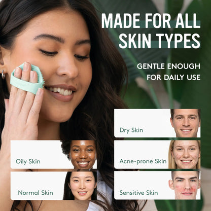 Sud Scrub Face Scrubber – Antimicrobial Silicone Facial Cleansing Brush for Acne, Blackheads, Pores & Sensitive Skin | Exfoliating Face Cleanser Tool for Oily Skin, Dead Skin Removal, Deep Clean, Skincare Tool for Men & Women