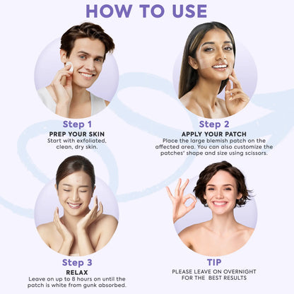 Overnight. Gone by morning. | Hydrocolloid Acne Patches
