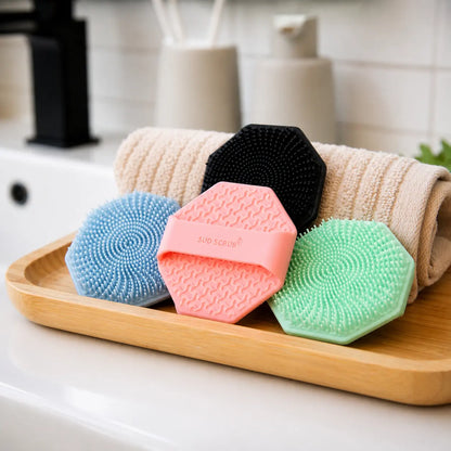 Sud Scrub Face Scrubber – Antimicrobial Silicone Facial Cleansing Brush for Acne, Blackheads, Pores & Sensitive Skin | Exfoliating Face Cleanser Tool for Oily Skin, Dead Skin Removal, Deep Clean, Skincare Tool for Men & Women